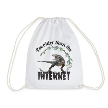 I'm older than the Internet + Dinosaur retro - Drawstring Bag - white - Front