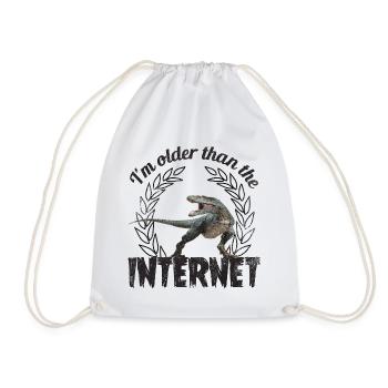 I'm older than the Internet + Dinosaur retro - Drawstring Bag - white - Front