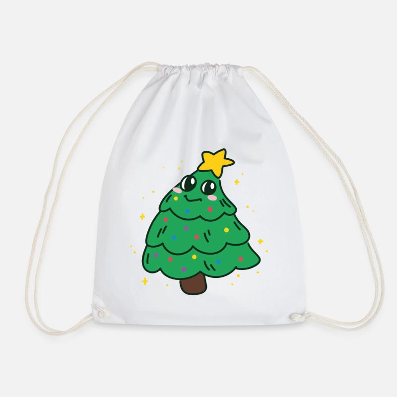 Christmas Tree - Drawstring Bag - white