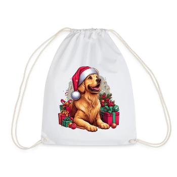 Golden Retriever Der Weihnachtsmann - Turnbeutel - Weiß - Vorne
