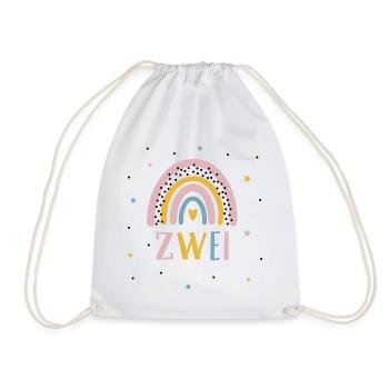 Ich bin Zwei Jahre Zweiter Geburtstag Regenbogen - Turnbeutel - Weiß - Vorne