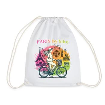 Paris by Bike Rainbow City Ride - Drawstring Bag - white - Front