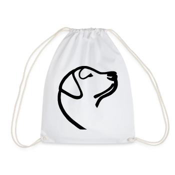 Esquisse du labrador noir - Sac de sport léger - blanc - Devant