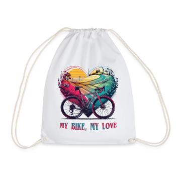 Bike Love Heartscape - Turnbeutel - Weiß - Vorne