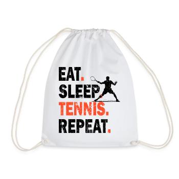 Chemise Tennis Manger Dormir Tennis Répéter Design Foncé - Sac de sport léger - blanc - Devant
