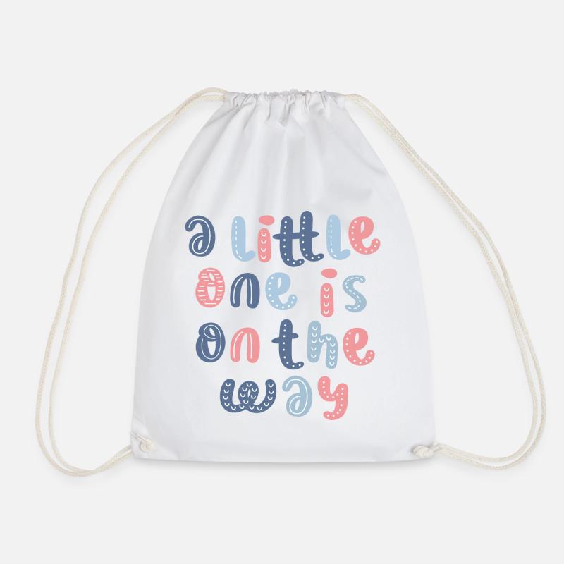 A little one is coming soon - Drawstring Bag - white