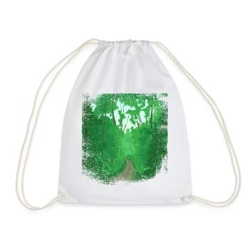 Forest path with frayed edge - Drawstring Bag - white - Front