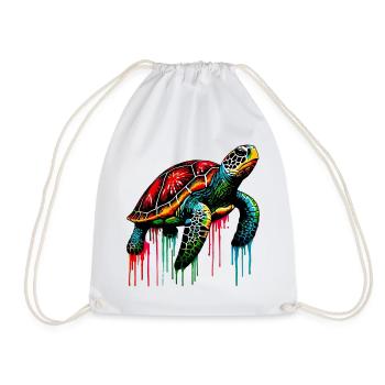 Turtle - Drawstring Bag - white - Front
