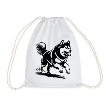 Alaskan Malamute - Drawstring Bag - white - Front