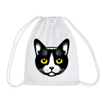 Chat - Sac de sport léger - blanc - Devant