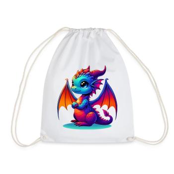 Dragon - Drawstring Bag - white - Front