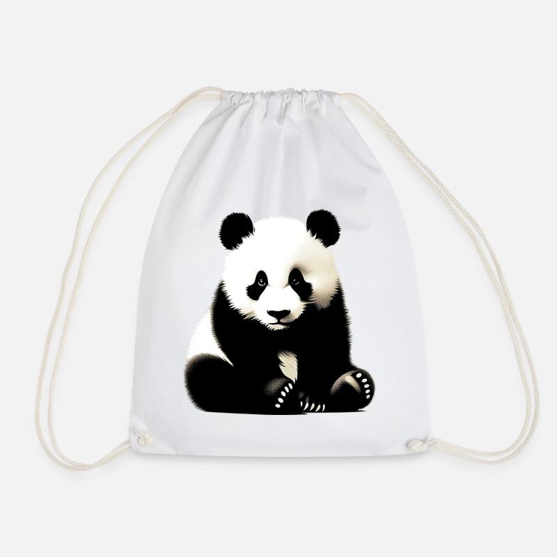 Panda - Turnbeutel - Weiß