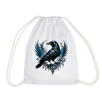 Majestueux corbeau noir - Sac de sport léger - blanc - Devant