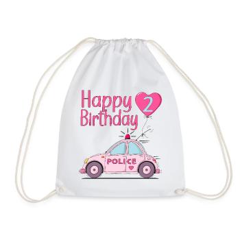 Joyeux anniversaire 2 Police Rose - Sac de sport léger - blanc - Devant