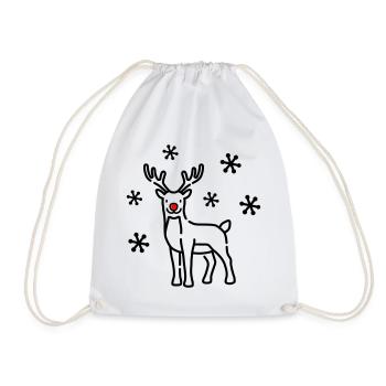 Cerf de Noël Renne - Sac de sport léger - blanc - Devant