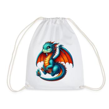 Dragon - Drawstring Bag - white - Front