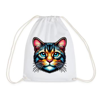 Chat - Sac de sport léger - blanc - Devant
