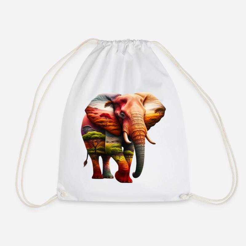 Elefant - Turnbeutel - Weiß