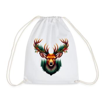 Deer - Drawstring Bag - white - Front
