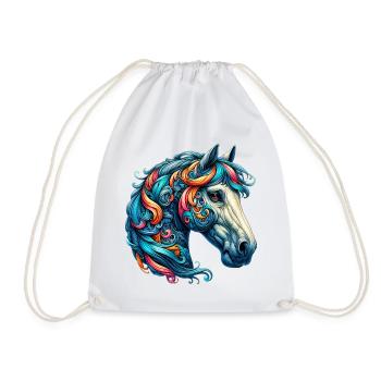 Horse - Drawstring Bag - white - Front