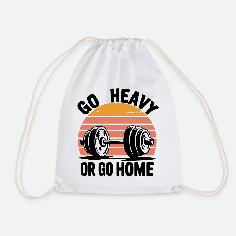 Retro Sunset Silhouette Duo - Drawstring Bag - white