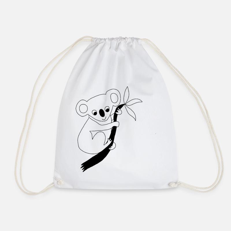 Koala - Graphique en noir et blanc - Sac de sport léger - blanc
