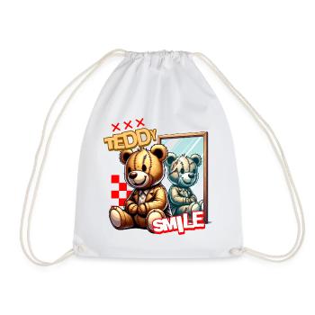 Sourire en peluche - Sac de sport léger - blanc - Devant