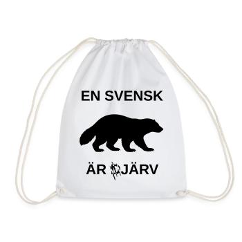 Ein Schwede ist järv (fett) (Wortspiel) (Silhouette) 🇸🇪 - Turnbeutel - Weiß - Vorne