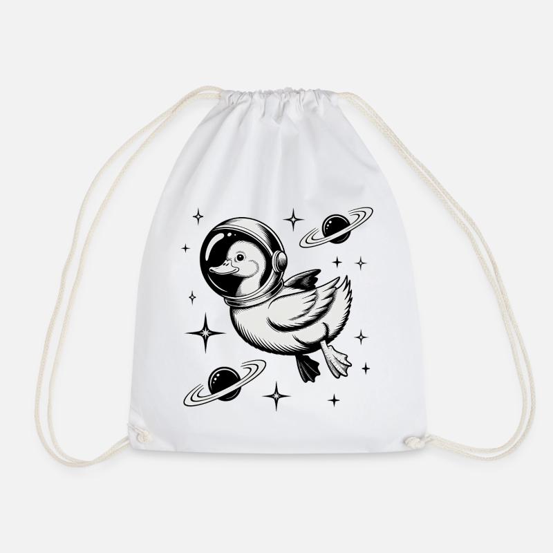 Goose in Space - Cool Astonomy Logo - Turnbeutel - Weiß