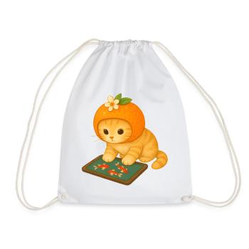 Bright Fruit Cat for Kids - Drawstring Bag - white - Front