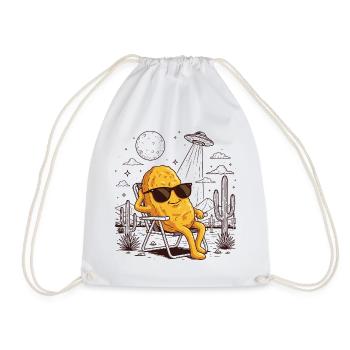 Humour Meme Désert UFO Chicken Nugget - Sac de sport léger - blanc - Devant