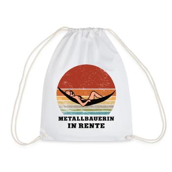Pension: Metalworker Pensioner, Retired - Drawstring Bag - white - Front