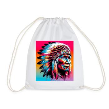 American Indian American - Drawstring Bag - white - Front