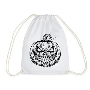 Citrouille d’Halloween en noir, le design de l’horreur - Sac de sport léger - blanc - Devant