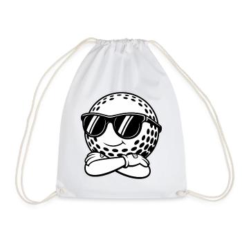 Cooler Golfball - Sport-Logo - Turnbeutel - Weiß - Vorne