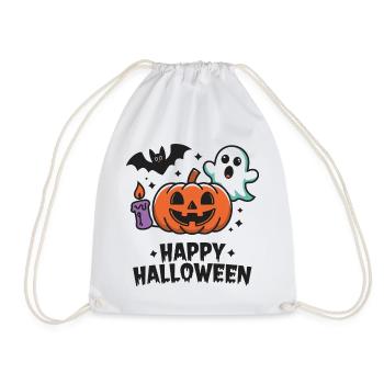 Kürbis-Geist-Fledermaus Halloween - Turnbeutel - Weiß - Vorne