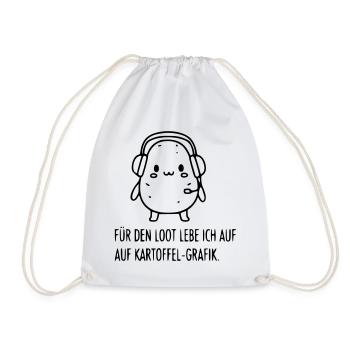 gamer-potato-graphic-loot-funny-spruch_1 - Drawstring Bag - white - Front