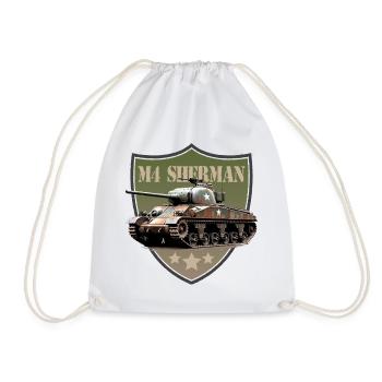 M4 Sherman Panzerwappen - Turnbeutel - Weiß - Vorne