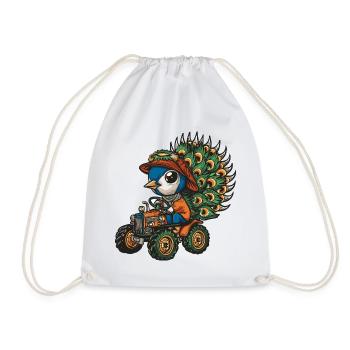 Éleveur de tracteurs à oiseaux paon - Sac de sport léger - blanc - Devant