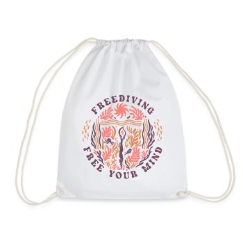 Freediving Free Your Mind Ocean Diver - Drawstring Bag - white - Front