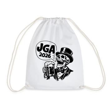 Jga 2026 Bachelor Party Skull - Drawstring Bag - white - Front