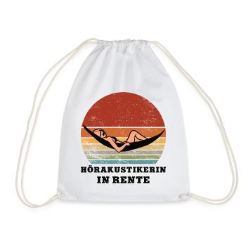 Pension: Hearing aid acoustician, pensioner, retirement, - Drawstring Bag - white - Front