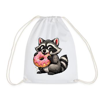 Délice aux beignets au raton laveur - Sac de sport léger - blanc - Devant