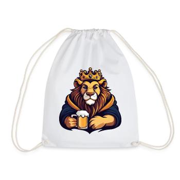 Lion Beer King - Drawstring Bag - white - Front