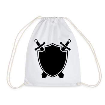 Bouclier médiéval avec épée - Sac de sport léger - blanc - Devant