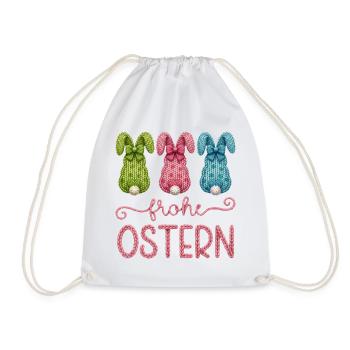 Frohe Ostern - Turnbeutel - Weiß - Vorne