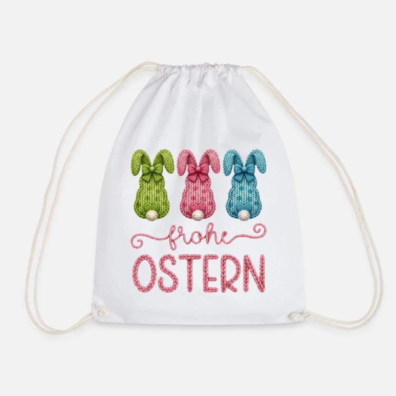 Frohe Ostern - Turnbeutel - Weiß
