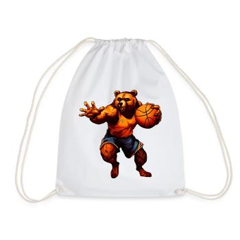 Bear Basketball Player - Drawstring Bag - white - Front