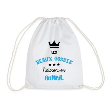 Cadeau naissance bébé garçon Avril Beaux Gosses - Sac de sport léger - blanc - Devant