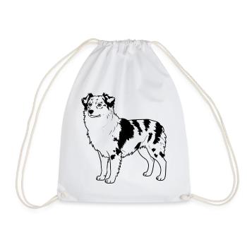 Australian Shepherd - Turnbeutel - Weiß - Vorne